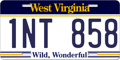 WV license plate 1NT858