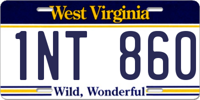 WV license plate 1NT860