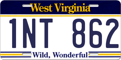 WV license plate 1NT862