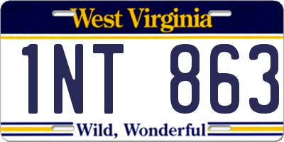 WV license plate 1NT863