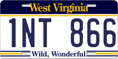 WV license plate 1NT866