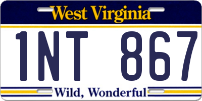 WV license plate 1NT867