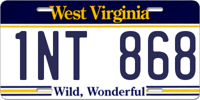 WV license plate 1NT868