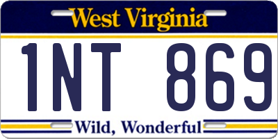 WV license plate 1NT869