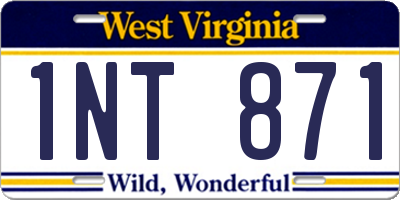 WV license plate 1NT871
