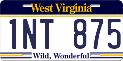 WV license plate 1NT875