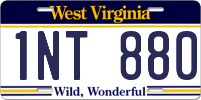 WV license plate 1NT880