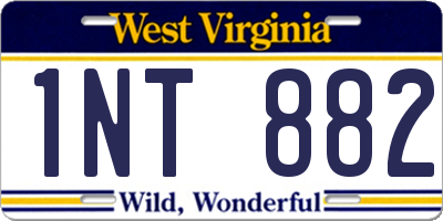 WV license plate 1NT882