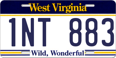 WV license plate 1NT883