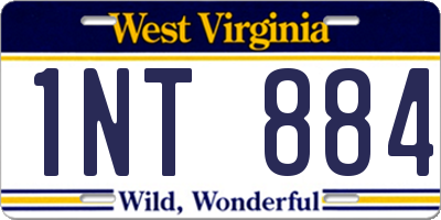 WV license plate 1NT884