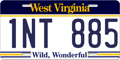 WV license plate 1NT885