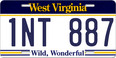 WV license plate 1NT887