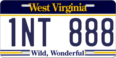 WV license plate 1NT888