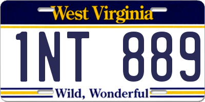 WV license plate 1NT889