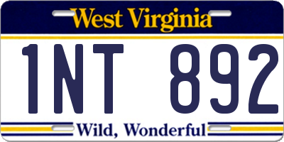 WV license plate 1NT892