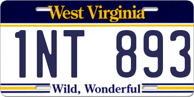 WV license plate 1NT893
