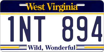 WV license plate 1NT894