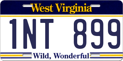 WV license plate 1NT899