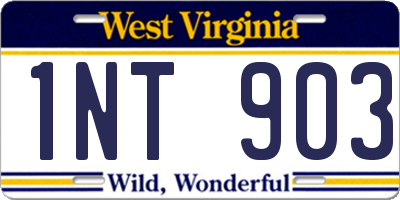 WV license plate 1NT903