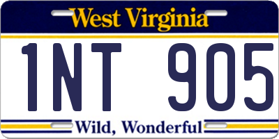 WV license plate 1NT905