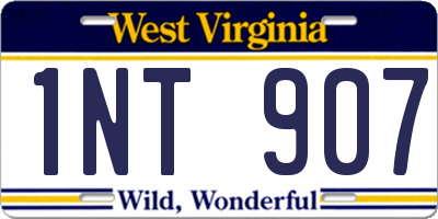 WV license plate 1NT907