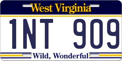 WV license plate 1NT909