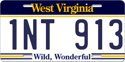 WV license plate 1NT913