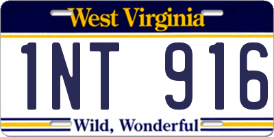 WV license plate 1NT916