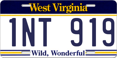 WV license plate 1NT919