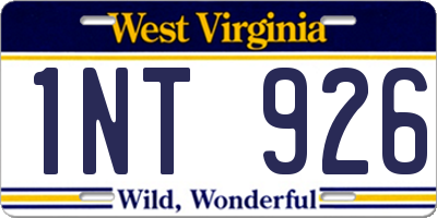 WV license plate 1NT926