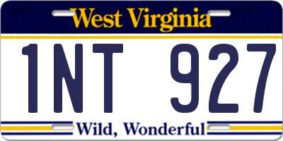WV license plate 1NT927