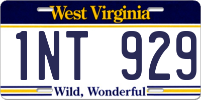 WV license plate 1NT929