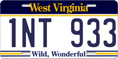 WV license plate 1NT933