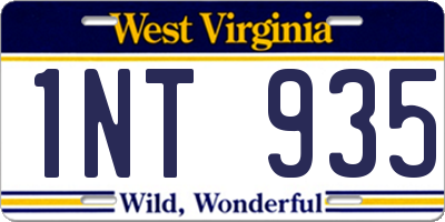WV license plate 1NT935