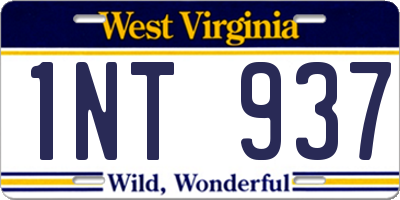 WV license plate 1NT937