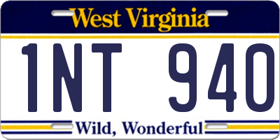 WV license plate 1NT940