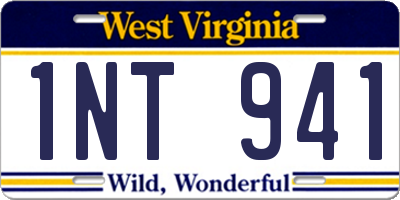 WV license plate 1NT941