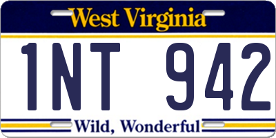 WV license plate 1NT942