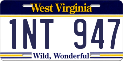 WV license plate 1NT947