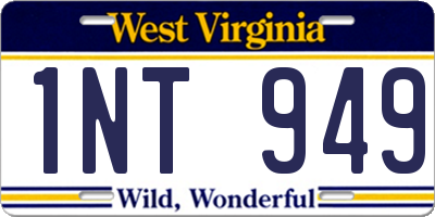 WV license plate 1NT949