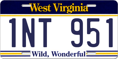 WV license plate 1NT951