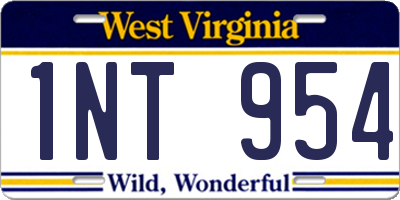 WV license plate 1NT954