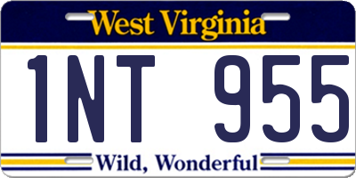 WV license plate 1NT955