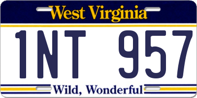 WV license plate 1NT957