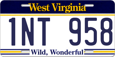 WV license plate 1NT958