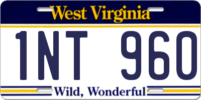 WV license plate 1NT960