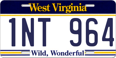 WV license plate 1NT964