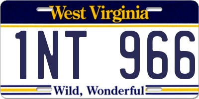 WV license plate 1NT966
