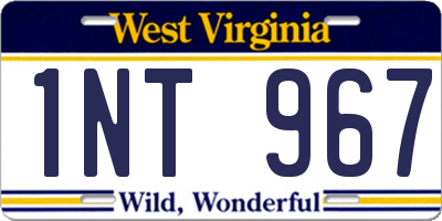 WV license plate 1NT967