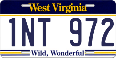 WV license plate 1NT972